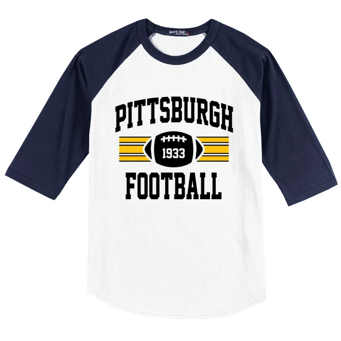 Pittsburgh Football Athletic Vintage Sports Team Fan Gift Baseball Sleeve Shirt