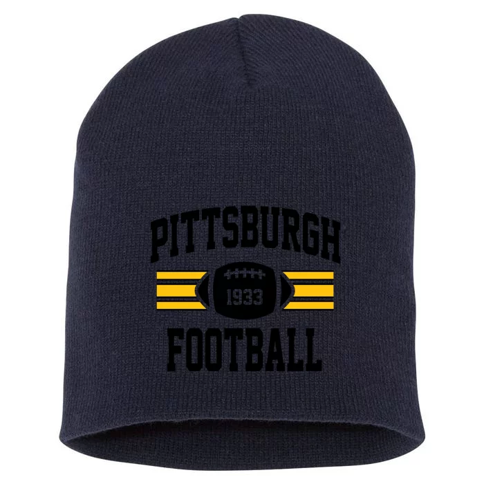 Pittsburgh Football Athletic Vintage Sports Team Fan Gift Short Acrylic Beanie