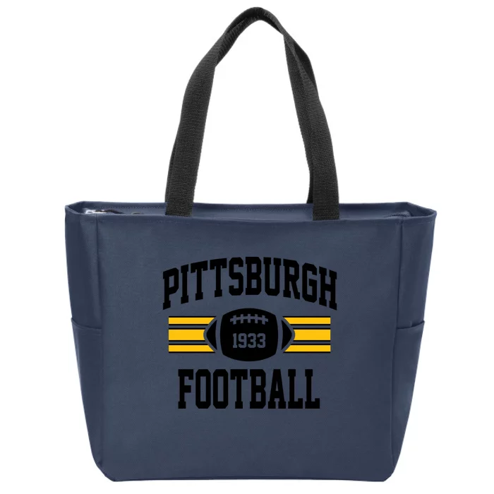 Pittsburgh Football Athletic Vintage Sports Team Fan Gift Zip Tote Bag