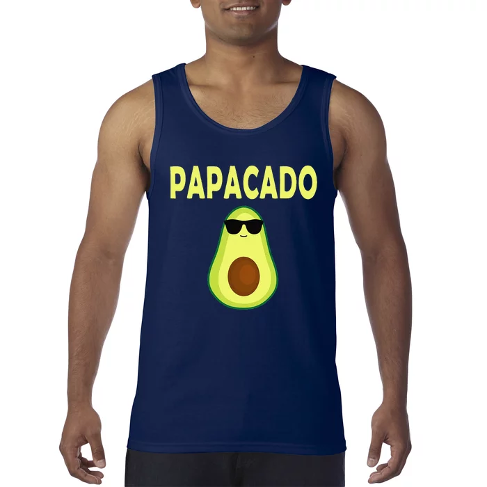 Papacado Funny Avocado Dad Fathers Day Daddy Tank Top