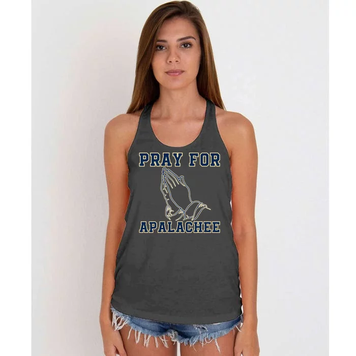 Pray For Apalachee Apalachee High School Strong Women's Knotted Racerback Tank