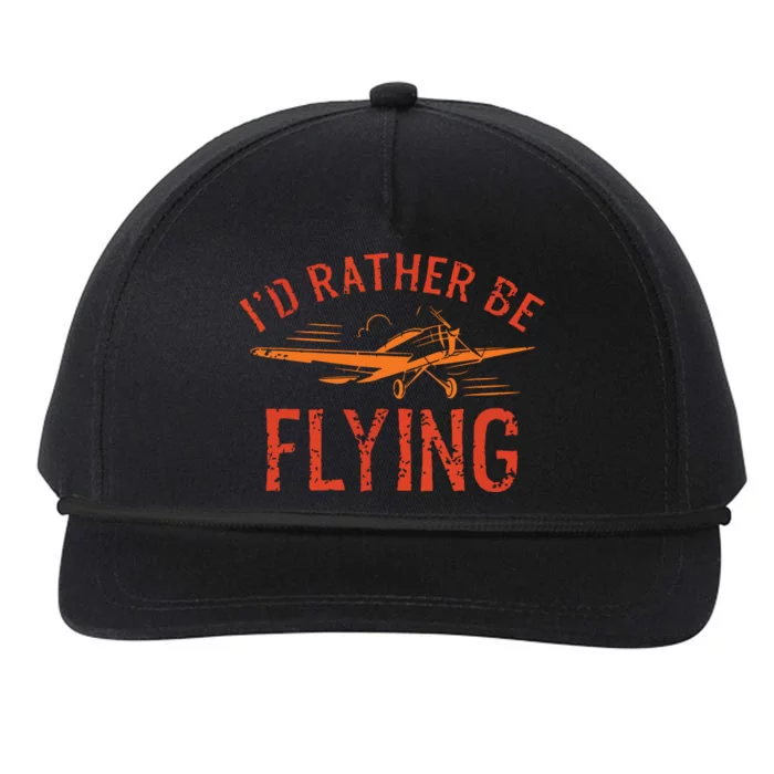 Pilot Flying Aviator Flight Airplane Lovers Aviation Snapback Five-Panel Rope Hat