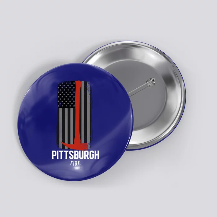 Pittsburgh Fire Bureau Pennsylvania Fire Rescue Red Line Gift Button