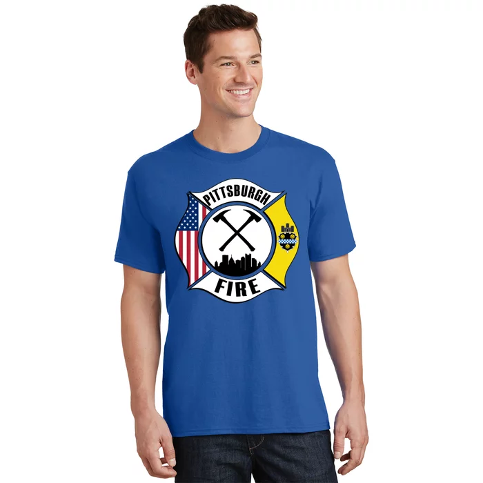 Pittsburgh Fire Bureau Pennsylvania Fire Rescue Red Line Gift T-Shirt