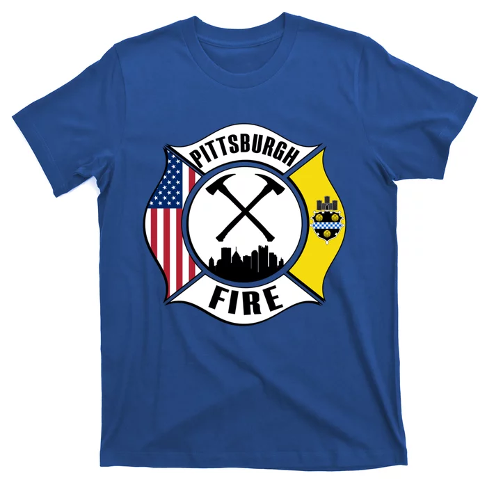 Pittsburgh Fire Bureau Pennsylvania Fire Rescue Red Line Gift T-Shirt