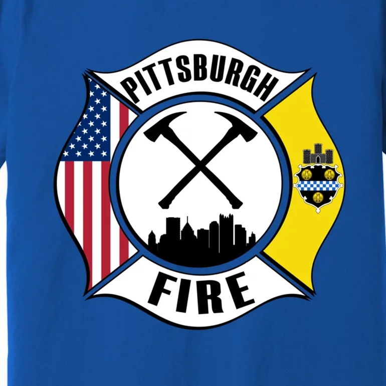 Pittsburgh Fire Bureau Pennsylvania Fire Rescue Red Line Gift Premium T-Shirt