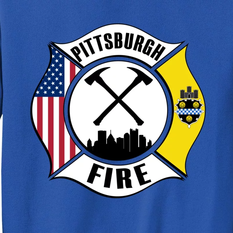 Pittsburgh Fire Bureau Pennsylvania Fire Rescue Red Line Gift Tall Sweatshirt