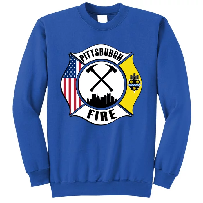 Pittsburgh Fire Bureau Pennsylvania Fire Rescue Red Line Gift Tall Sweatshirt