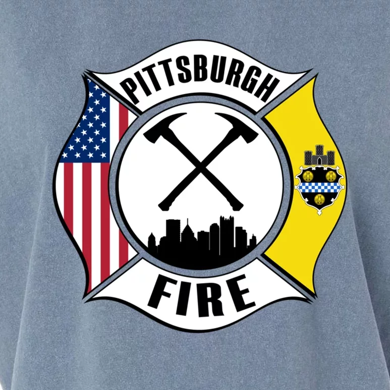 Pittsburgh Fire Bureau Pennsylvania Fire Rescue Red Line Gift Garment-Dyed Women's Muscle Tee