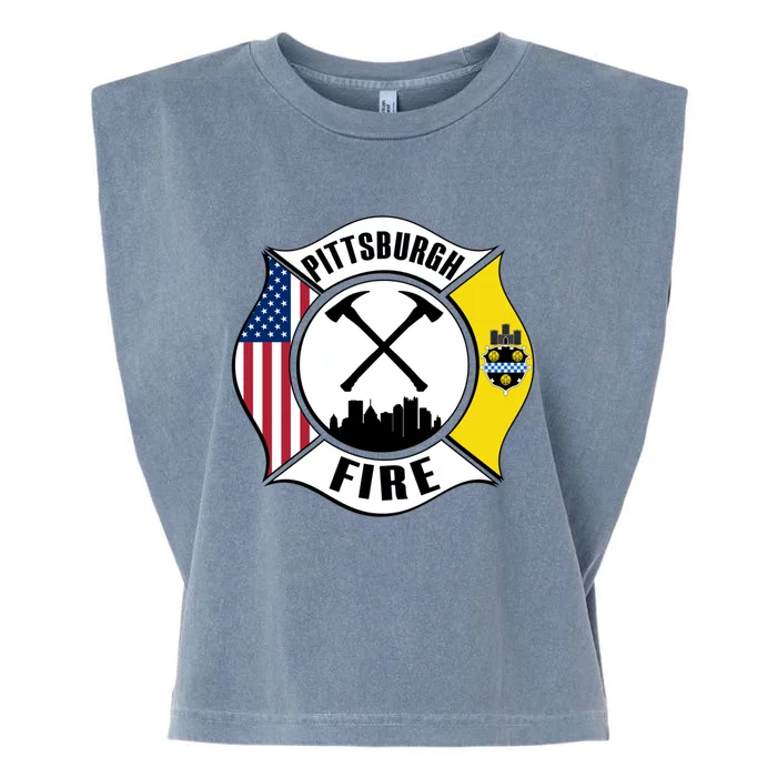 Pittsburgh Fire Bureau Pennsylvania Fire Rescue Red Line Gift Garment-Dyed Women's Muscle Tee