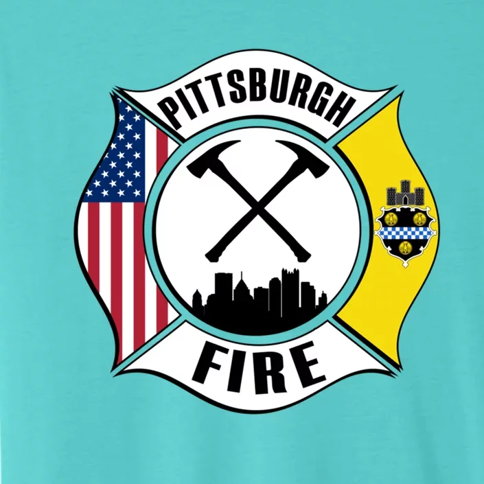 Pittsburgh Fire Bureau Pennsylvania Fire Rescue Red Line Gift ChromaSoft Performance T-Shirt