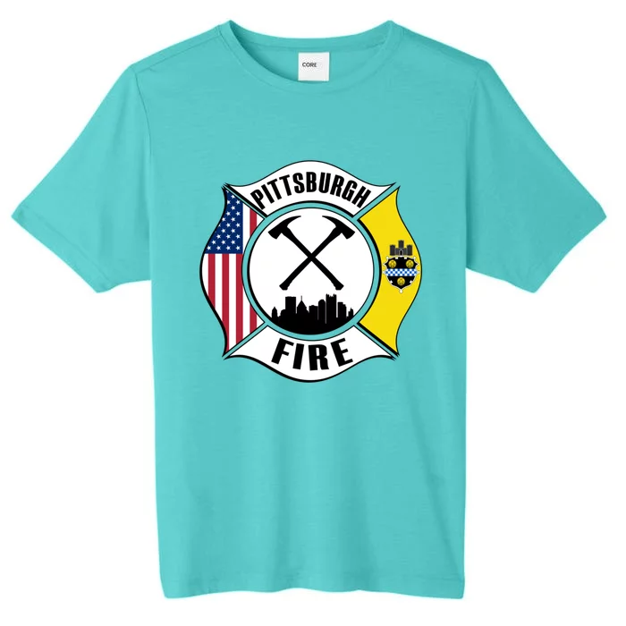 Pittsburgh Fire Bureau Pennsylvania Fire Rescue Red Line Gift ChromaSoft Performance T-Shirt