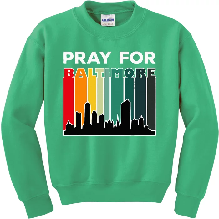 Pray For Baltimore Praying For Baltimore Baltimore Strong Kids Sweatshirt