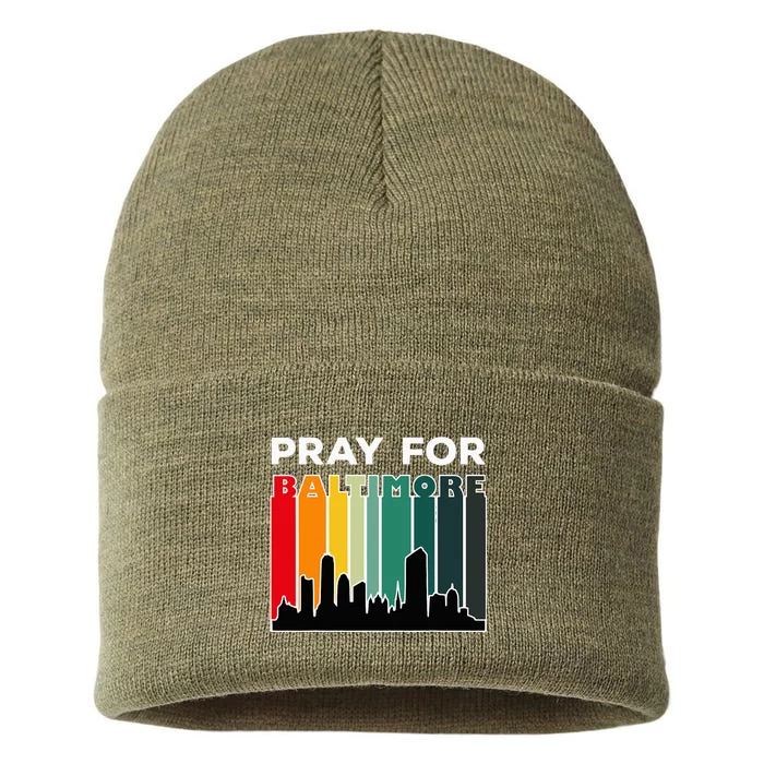 Pray For Baltimore Praying For Baltimore Baltimore Strong Sustainable Knit Beanie