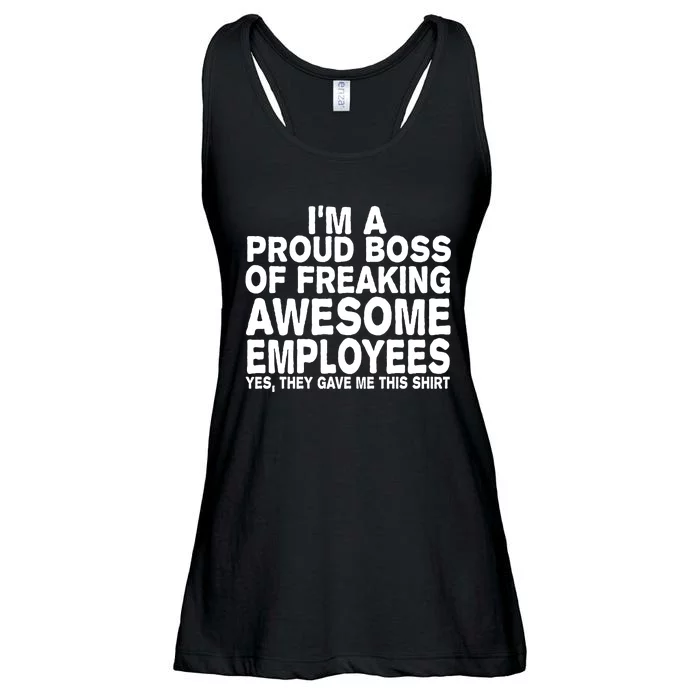 Proud Freaking Boss Of Awesome Employees Funny Gift Ladies Essential Flowy Tank