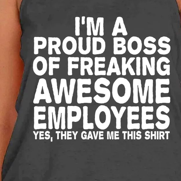 Proud Freaking Boss Of Awesome Employees Funny Gift Women's Knotted Racerback Tank