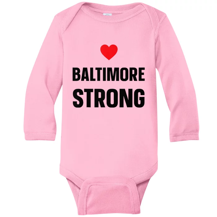 Pray For Baltimore Bridge Baltimore Strong Baby Long Sleeve Bodysuit