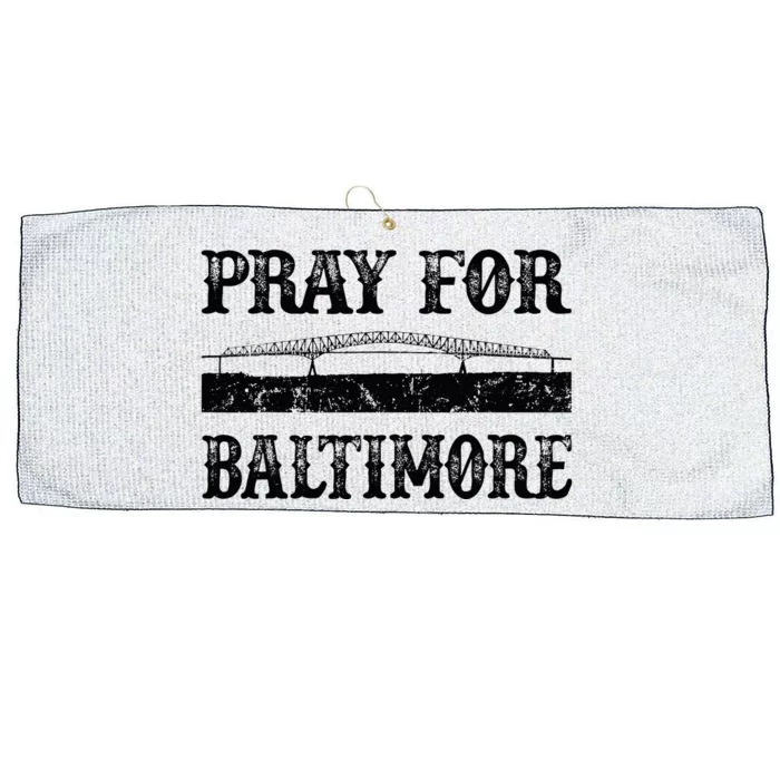 Pray For Baltimore Francis Scott Key Bridge Large Microfiber Waffle Golf Towel