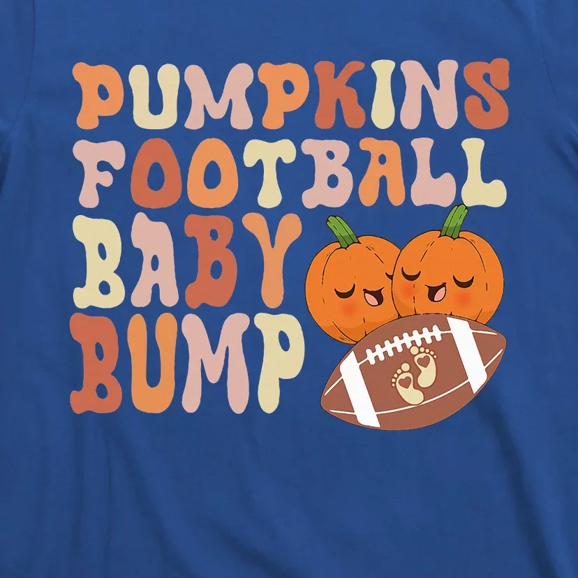 Pumpkins Football Baby Bumps Fall Thanksgiving Pregnancy T-Shirt