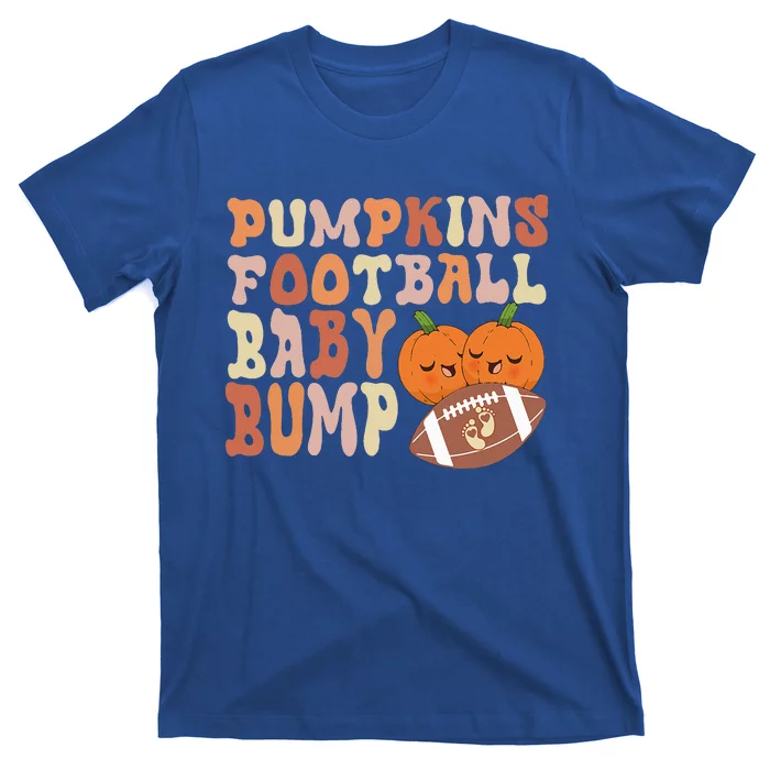 Pumpkins Football Baby Bumps Fall Thanksgiving Pregnancy T-Shirt