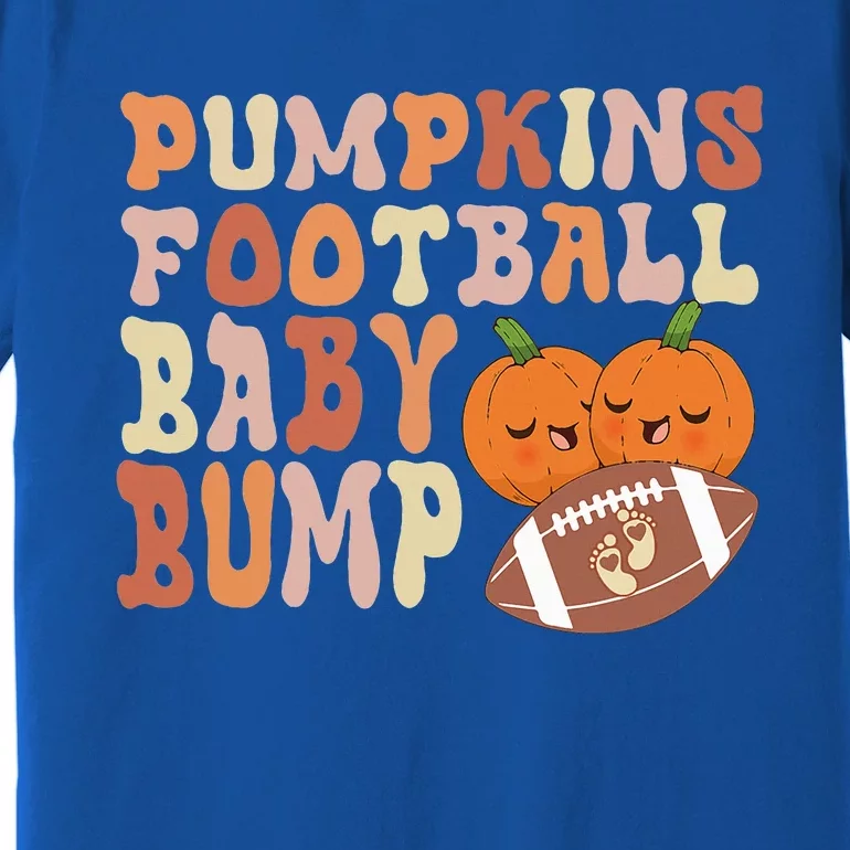 Pumpkins Football Baby Bumps Fall Thanksgiving Pregnancy Premium T-Shirt