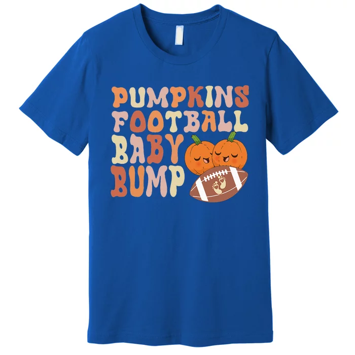 Pumpkins Football Baby Bumps Fall Thanksgiving Pregnancy Premium T-Shirt