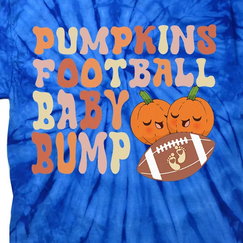 Pumpkins Football Baby Bumps Fall Thanksgiving Pregnancy Tie-Dye T-Shirt