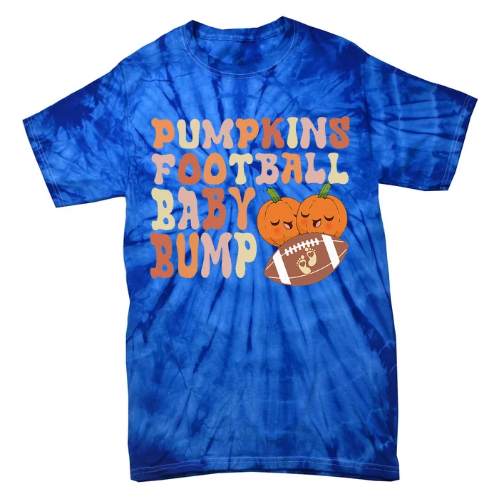 Pumpkins Football Baby Bumps Fall Thanksgiving Pregnancy Tie-Dye T-Shirt