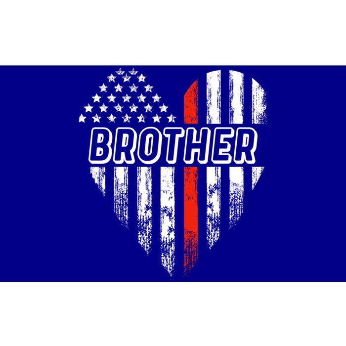 Proud Firefighter Brother American Flag Heart Gift Bumper Sticker