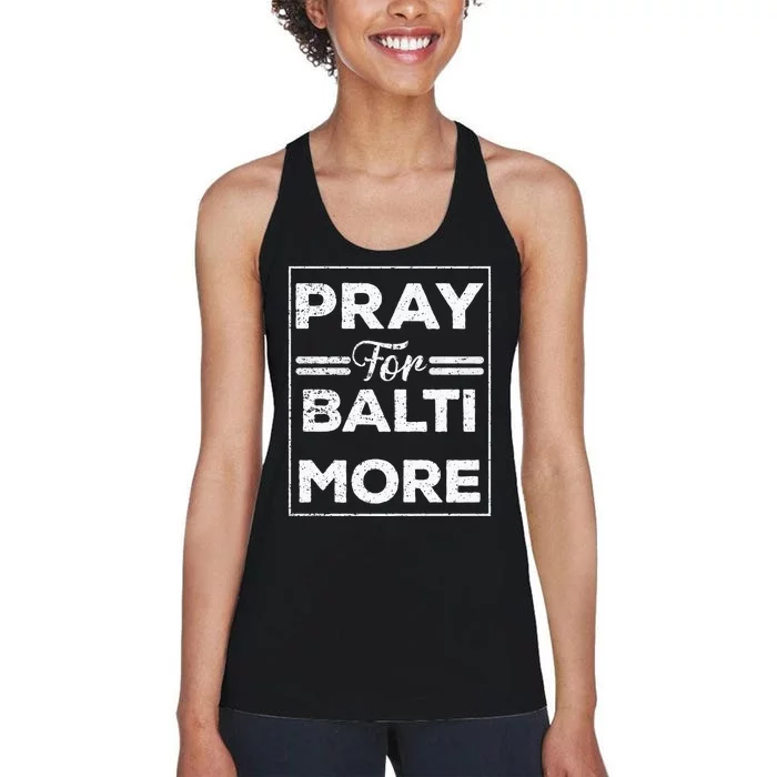 Pray For Baltimore Women's Racerback Tank