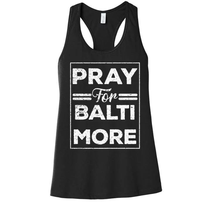 Pray For Baltimore Women's Racerback Tank