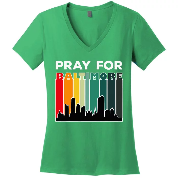 Praying For Baltimore Baltimore Strong Women's V-Neck T-Shirt