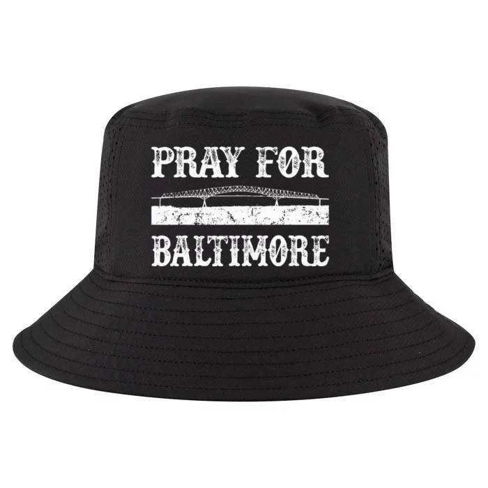 Pray For Baltimore Francis Scott Key Bridge Cool Comfort Performance Bucket Hat