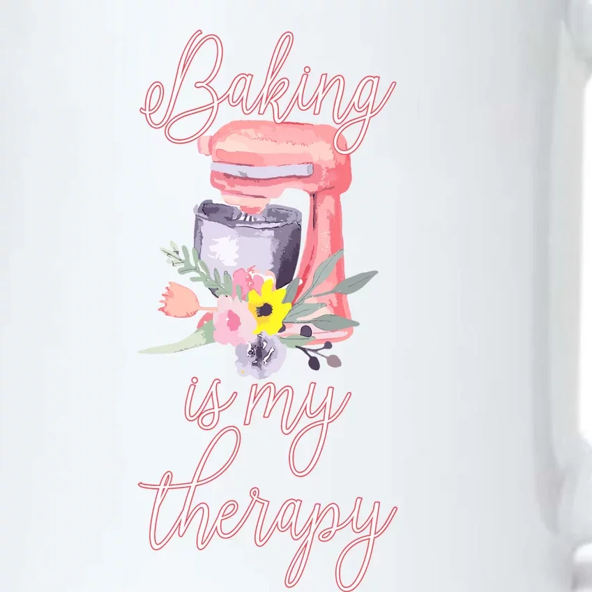 Pretty Floral Baking Is My Therapy Gift For Wo Black Color Changing Mug