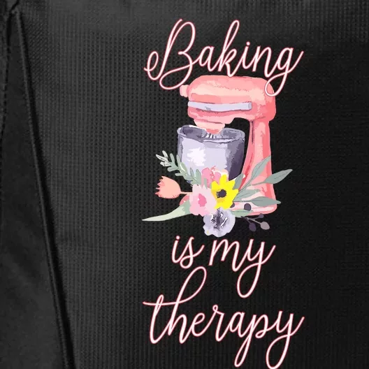 Pretty Floral Baking Is My Therapy Gift For Wo City Backpack