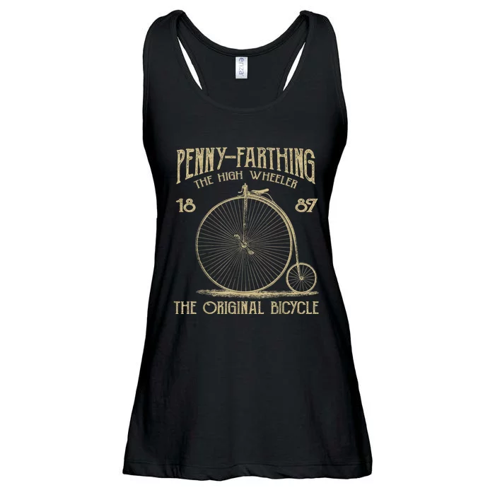 Penny Farthing Bike Retro Vintage Bicycle Ladies Essential Flowy Tank