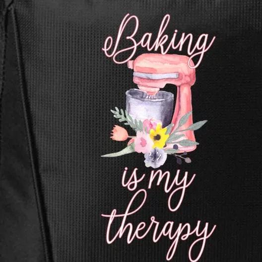 Pretty Floral Baking Is My Therapy Gift Great Gift City Backpack