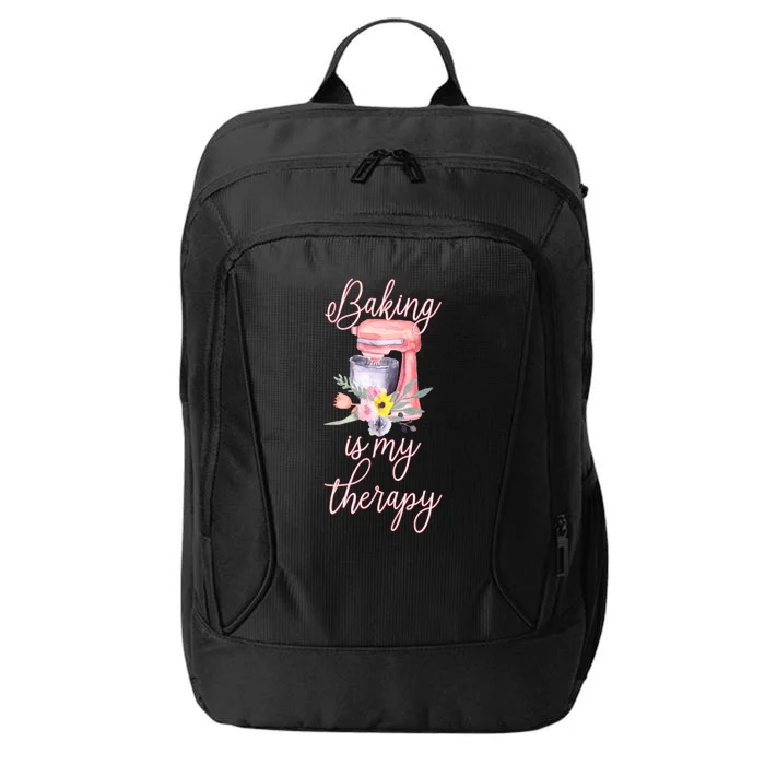 Pretty Floral Baking Is My Therapy Gift Great Gift City Backpack