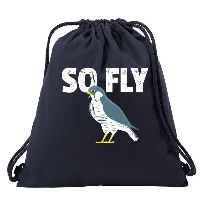 Peregrine Falcon Bird, Birdwatcher Vintage Drawstring Bag