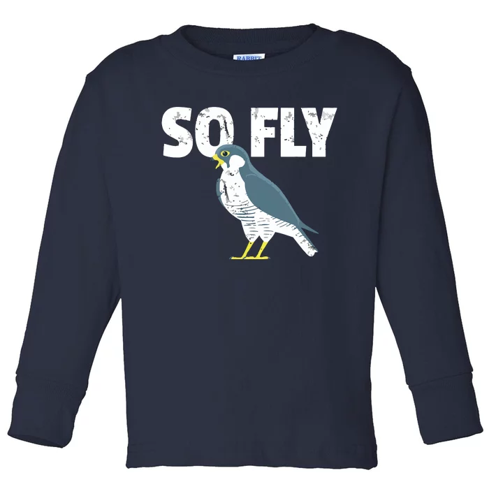 Peregrine Falcon Bird, Birdwatcher Vintage Toddler Long Sleeve Shirt