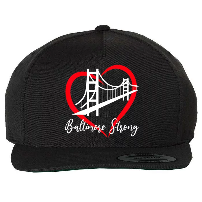 Pray For Baltimore Bridge Baltimore Strong Baltimore Heart Wool Snapback Cap