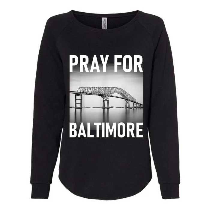 Pray For Baltimore Francis Scott Key | Baltimore Bridge Womens California Wash Sweatshirt