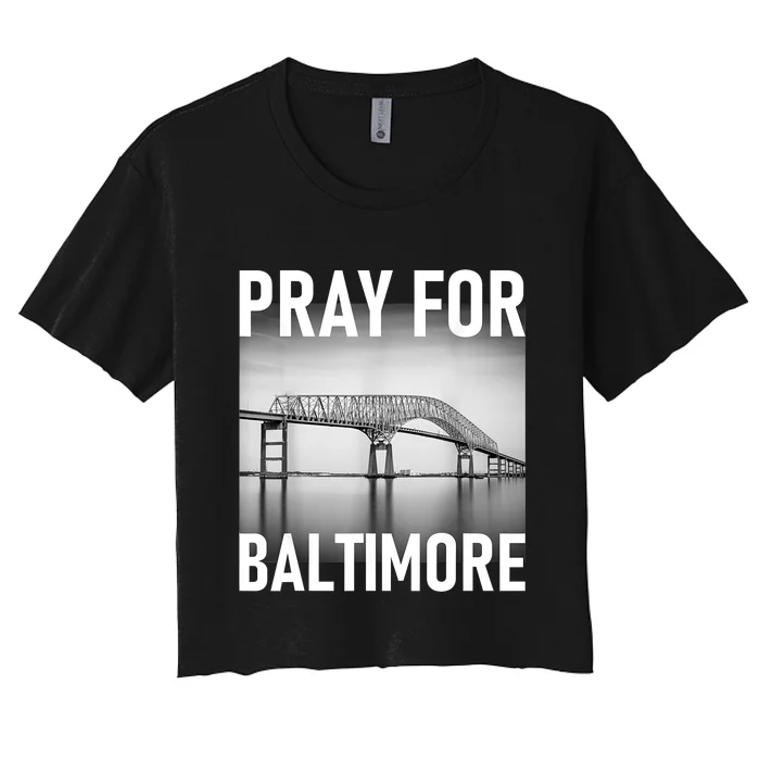 Pray For Baltimore Francis Scott Key | Baltimore Bridge Women's Crop Top Tee