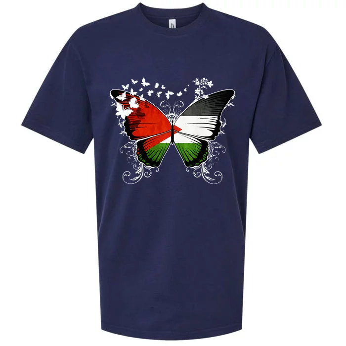 Palestine Flag Butterfly Sueded Cloud Jersey T-Shirt