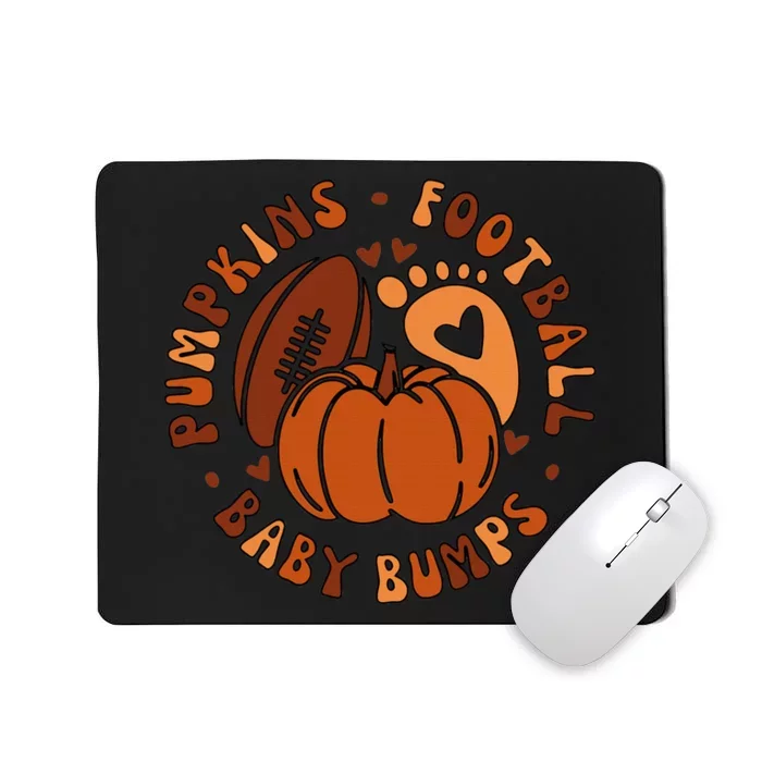 Pumpkins Football Baby Bumps Fall Thanksgiving Pregnancy Mousepad