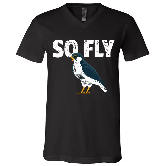 Peregrine Falcon Bird Birdwatcher Vintage V-Neck T-Shirt