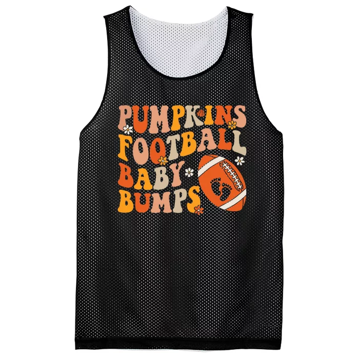 Pumpkins Football Baby Bumps Pregnancy Announcement Fall Mesh Reversible Basketball Jersey Tank