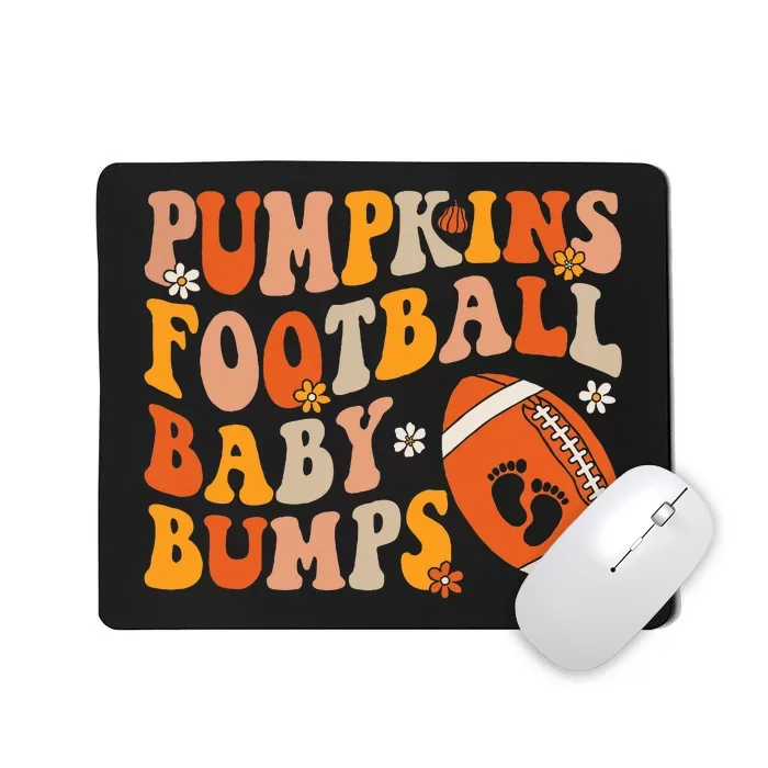 Pumpkins Football Baby Bumps Pregnancy Announcement Fall Mousepad