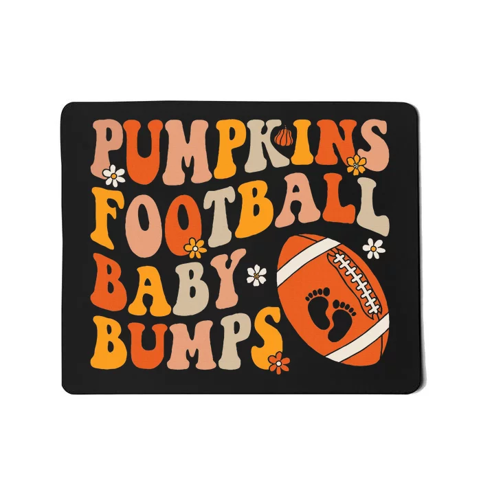 Pumpkins Football Baby Bumps Pregnancy Announcement Fall Mousepad