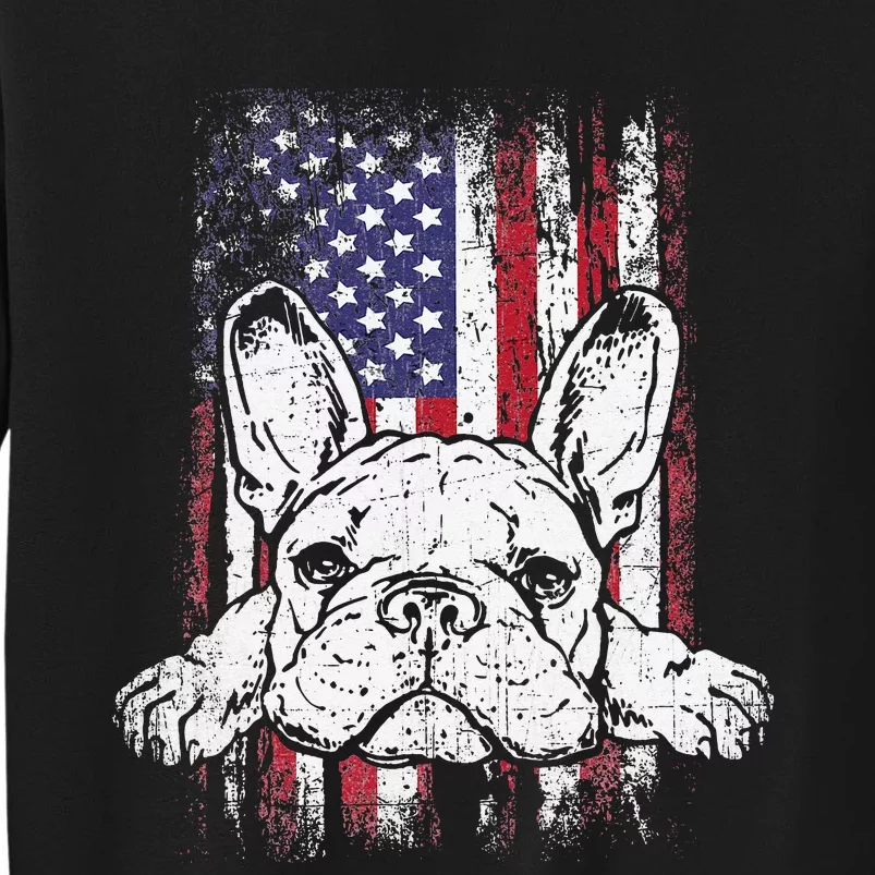 Patriotic French Bulldog American Flag Dog Sweatshirt